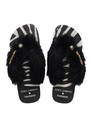 サンダル DOLCE & GABBANA FAUX FUR SANDALS Dolce & Gabbana Pink Faux Fur Slides | Sendegaro US