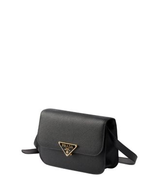 Saffiano Leather Flap Shoulder Bag