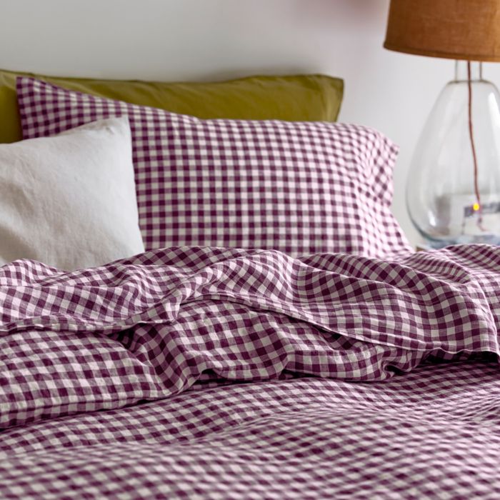 Gingham Linen Pillowcase Pair