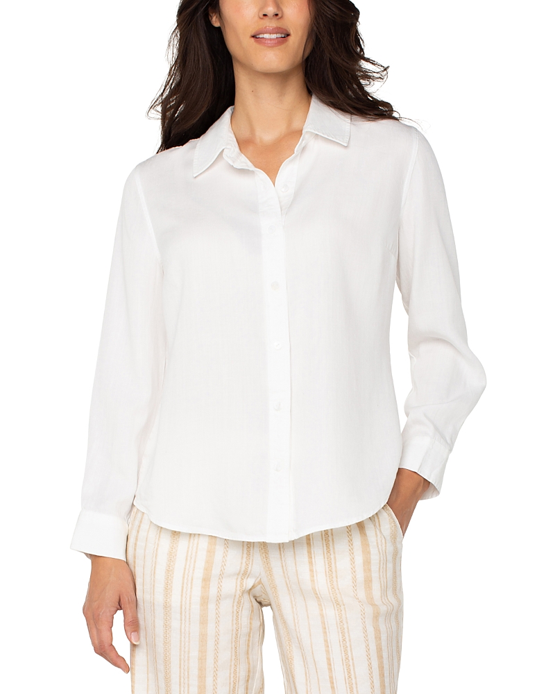Liverpool Los Angeles Lyocell Button-up Shirt In White