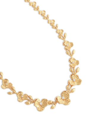 Pav&eacute; Orchid Link Necklace, 20"