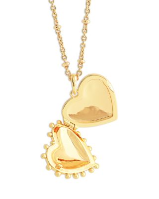 Large Heart Locket Pendant Necklace, 16"-17"