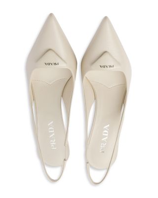 Women's Saffiano Patent Leather Slingback Pumps