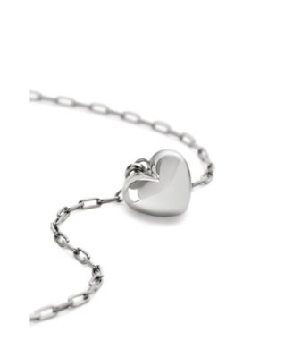 Puffed Heart Lev Silver Necklace
