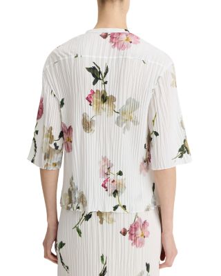 Pleated Wilted Peony Shirt