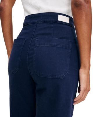 Hepburn High Rise Ankle Wide Leg Jeans in Bright Navy Twill