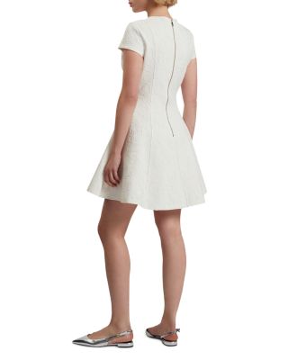 Clodaa Embroidered Ponte Mini Skater Dress