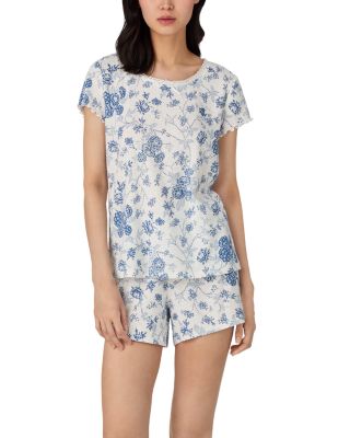 Floral Print Boxer Pajama Set