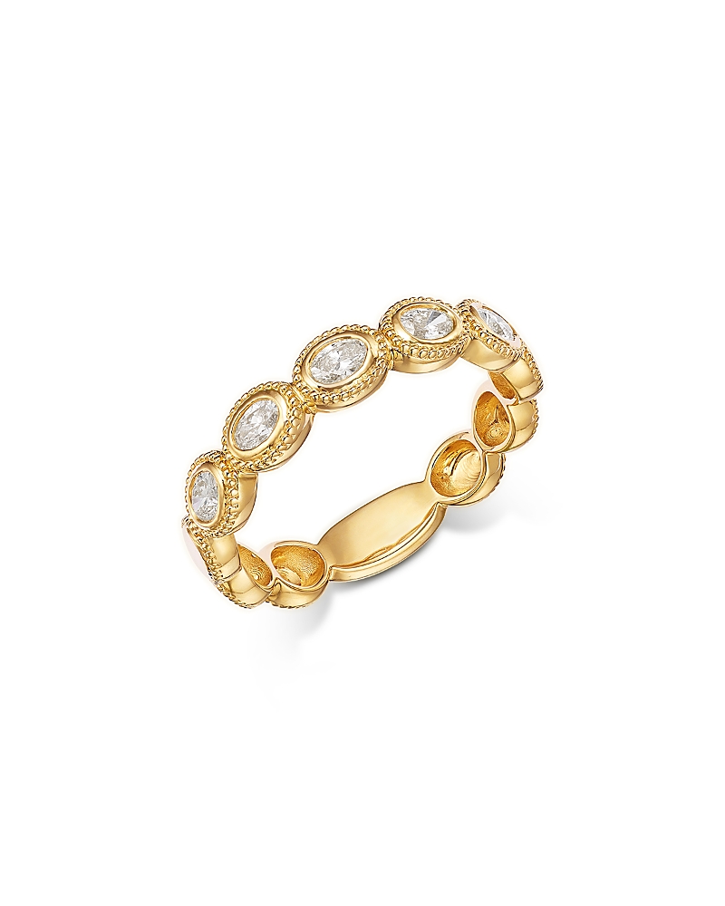 Bloomingdale's Fine Collection Diamond Oval Bezel Band Ring In 14k Yellow Gold, 0.38 Ct. T. W.