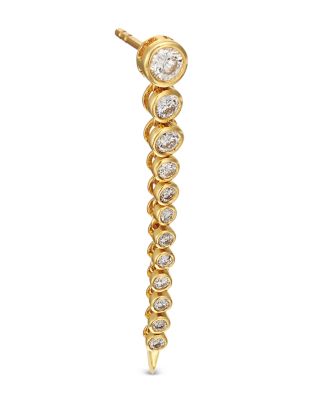 Diamond Linear Drop Earrings in 14K Yellow Gold, 0.77 tcw