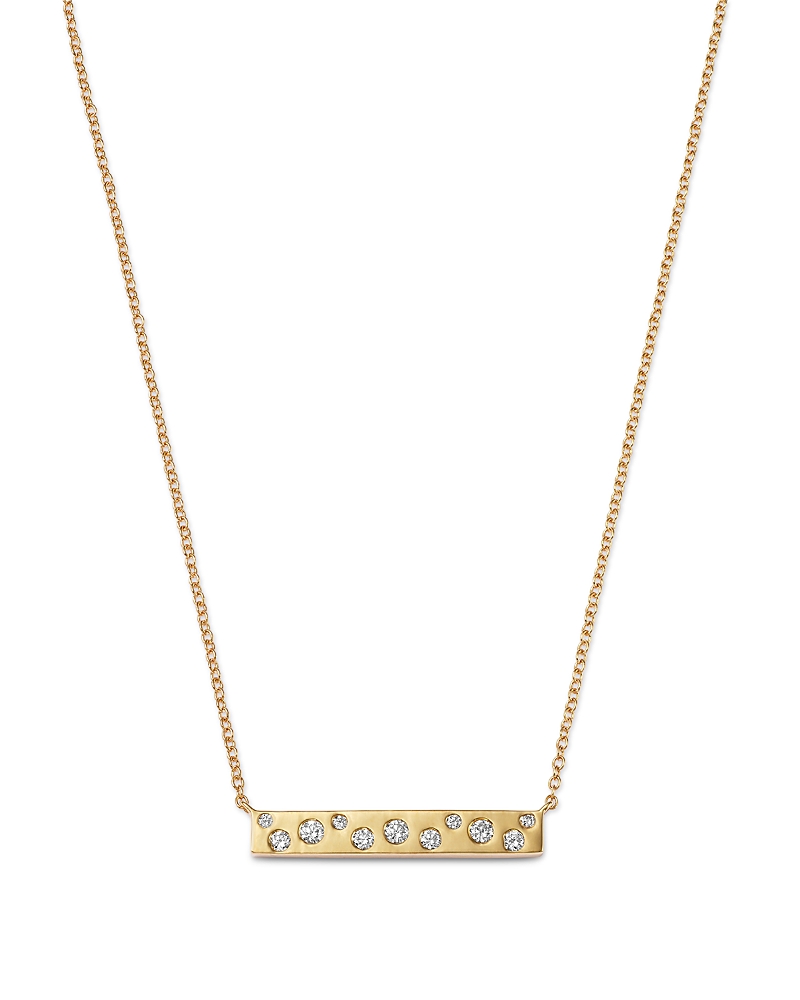 Bloomingdale's Fine Collection Diamond Scattered Bar Necklace In 14k Yellow Gold, 0.26 Ct. T. W.
