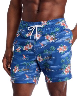 Trunks Surf & Swim Co. - Sano Tropical Print  6.5" Swim Trunks