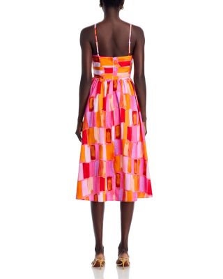 Natasha Sunset Tile Poplin Bow Dress