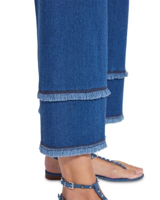 High Rise Cropped Wide Leg Jeans in Mid Wash