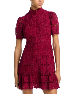 Floral Lace Mock Neck Mini Dress -Exclusive