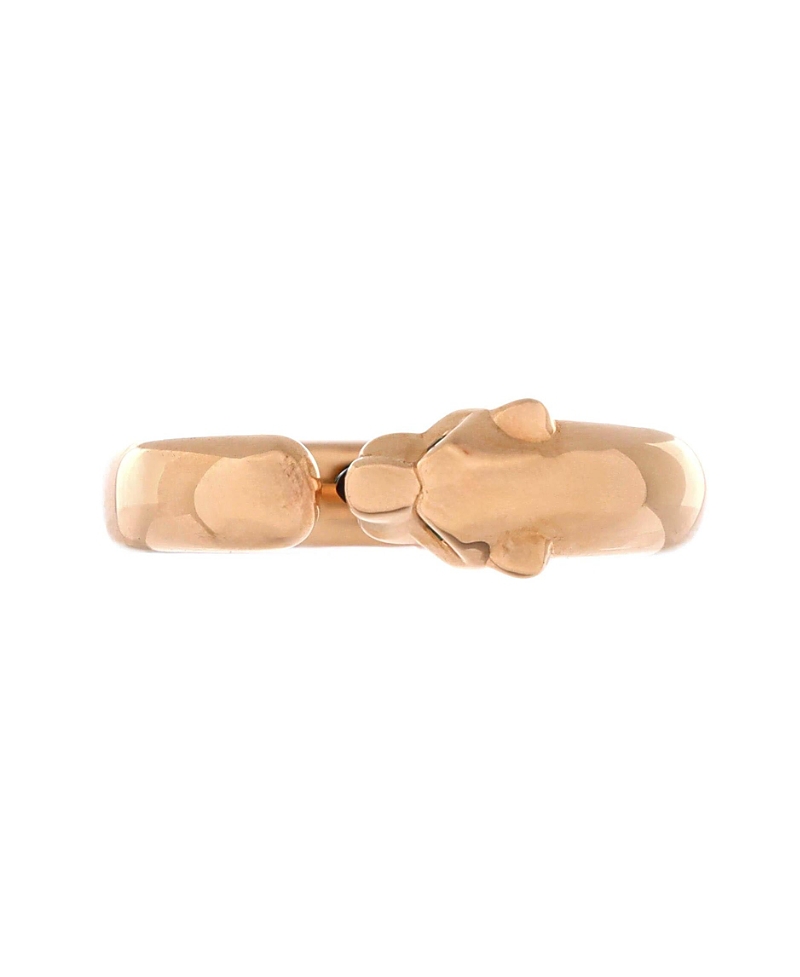 Pre-owned Pre-owned Cartier Cartier 7mm Panthere De Cartier Band Ring 18k Rose Gold With Onyx And Tsavorite