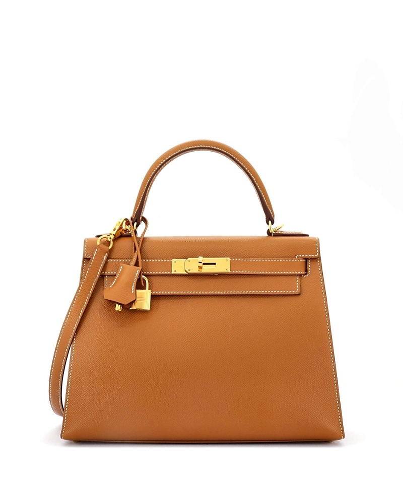 Pre-owned Pre-owned Hermes Hermes Kelly 28 Handbag Brown Epsom With Gold Hardware
