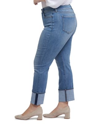 Marilyn Wide Cuff Straight Jeans in Barcelona