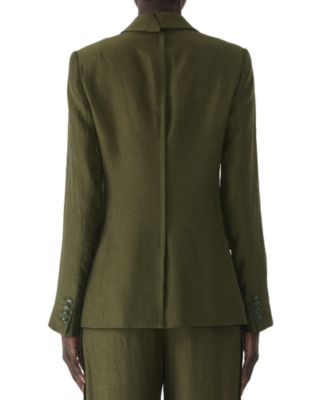 Crinkled Satin Single Breasted Blazer