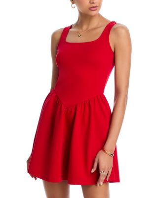 Ponte Square Neck Mini Dress