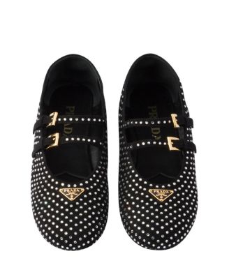  Women's Suede Ballerinas with Crystals