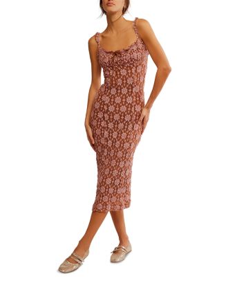 knee length dresses for ladies Spell Boho Midi Dress  Topaz & Blush Floral