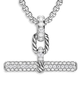 DY Madison&reg; Toggle Pendant in Sterling Silver with Diamonds, 29mm