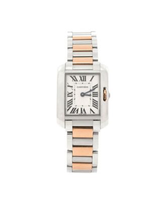 Pre-Owned Cartier - Tank Anglaise Quartz Watch in Stainless Steel and Rose Gold 23mm