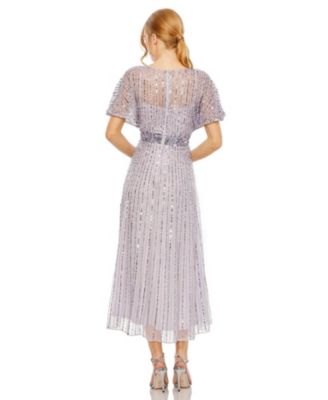 A Line Embellished Short Sleeve Dress