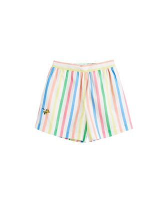 Women's Linen-Cotton Snoopy Stripe Shorts