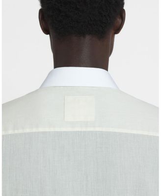  Cotton Voile Shirt with Cut-Outs