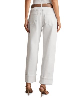 Petites Belinda High Rise Straight Jeans in White