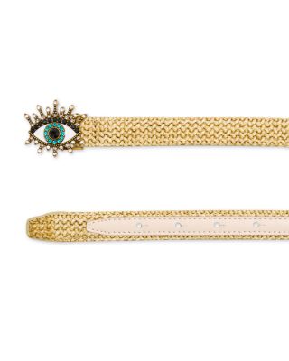 Women's Evil Eye Raffia Belt