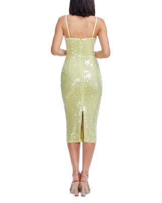 Megan Sequin V Neck Midi Dress
