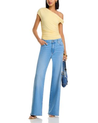 Le Slim Palazzo Long High Rise Jeans in Honeymoon