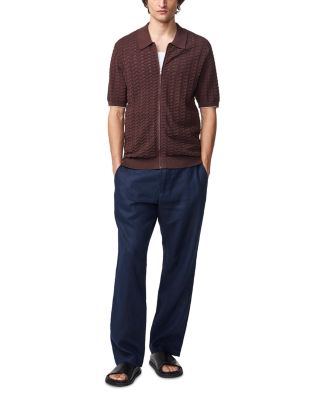 Gustav 6636 Regular Fit Short Sleeve Zip Front Sweater  