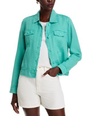 Two Palms Raw-Edge Linen Jacket
