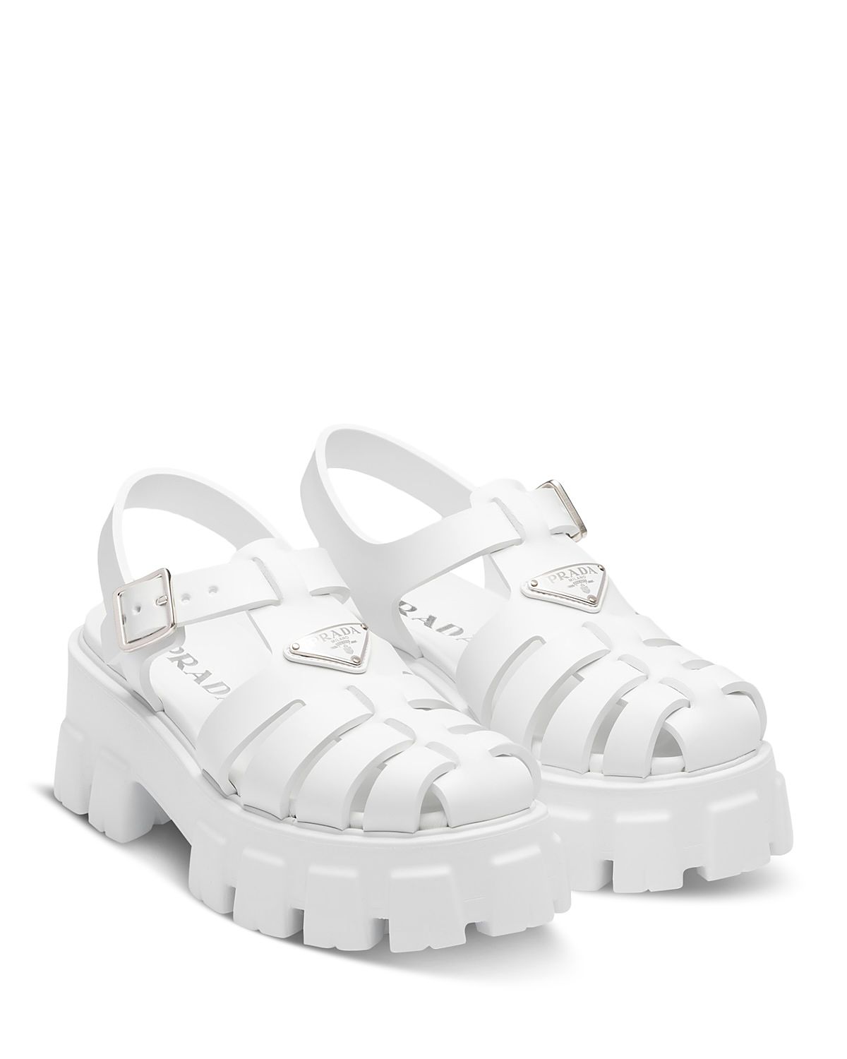 Prada Women's Rubber Monolith Sandals