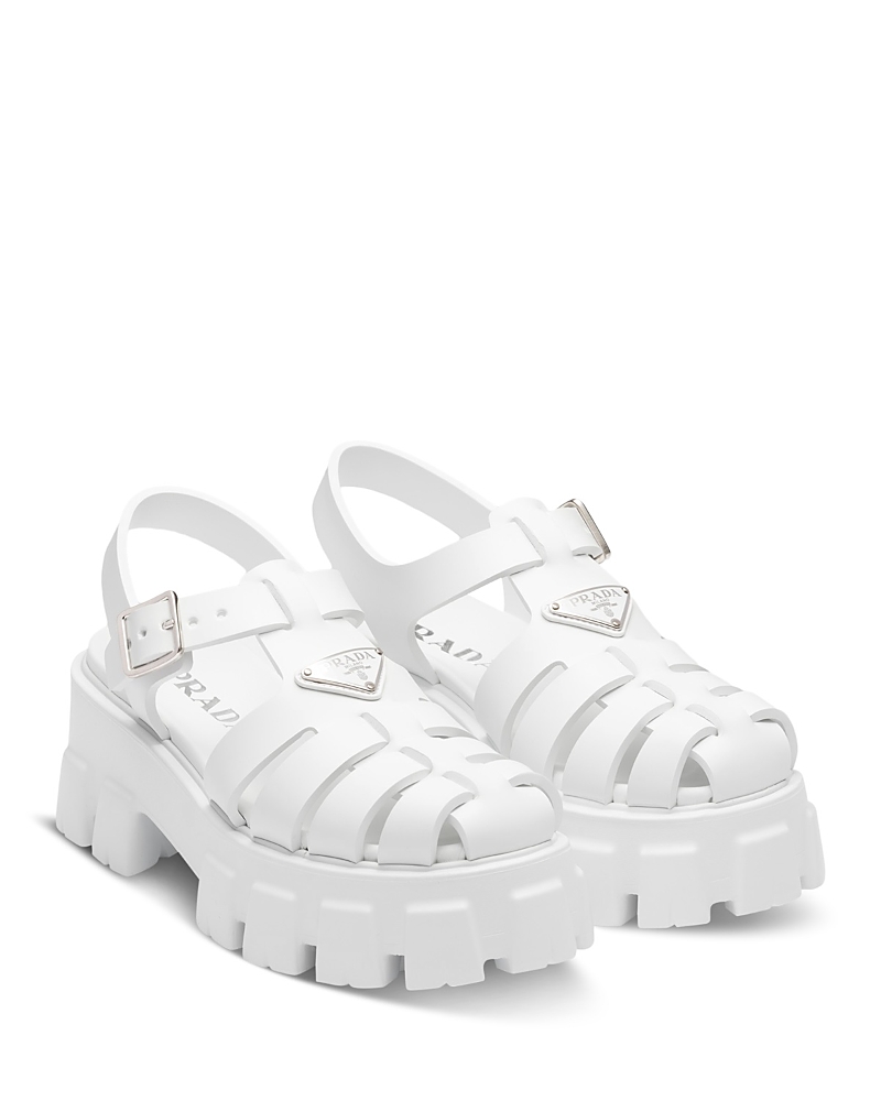 Prada Women's Rubber Monolith Sandals
