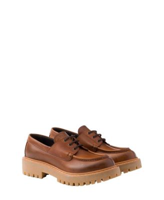 Prada - Women's Laced Leather Loafers