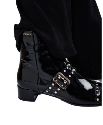  Women's Patent Leather Ankle Boots