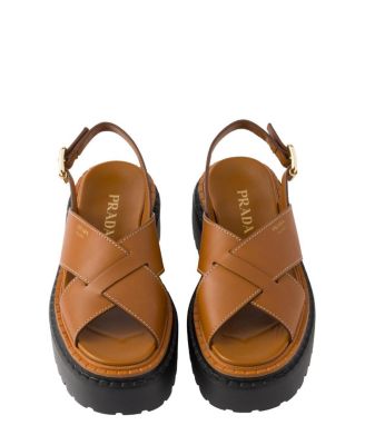 Women's Leather Crisscross Sandals