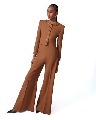 Collarless Cropped Jacket 