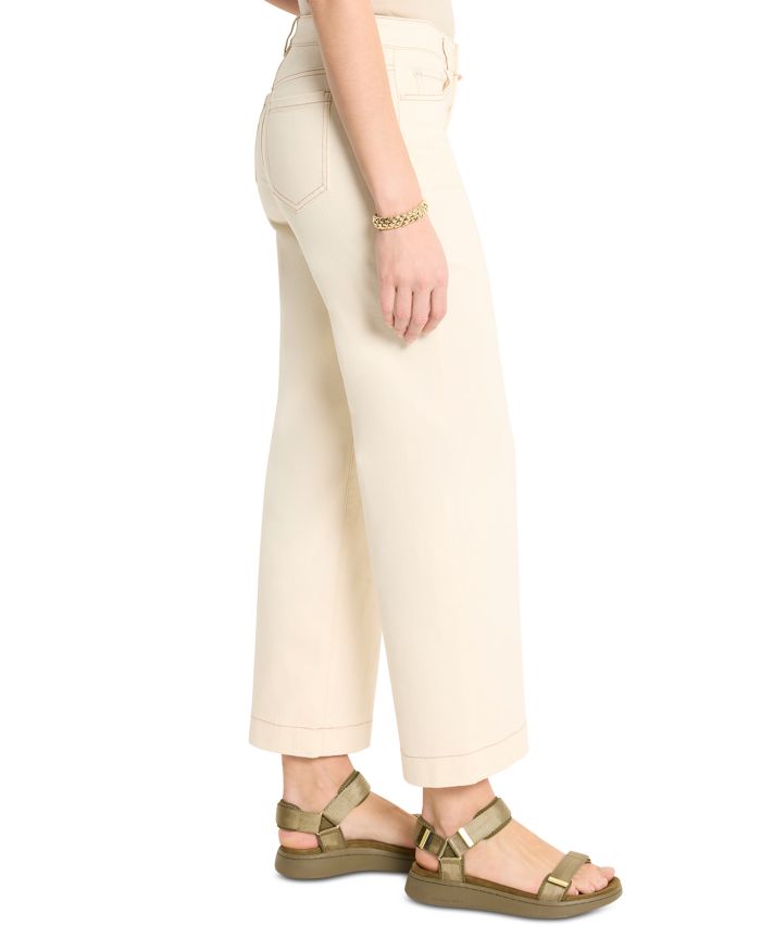High Rise Ankle Wide Leg Jeans Canvas