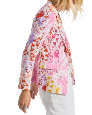 Irina Floral Print Linen Blend Blazer