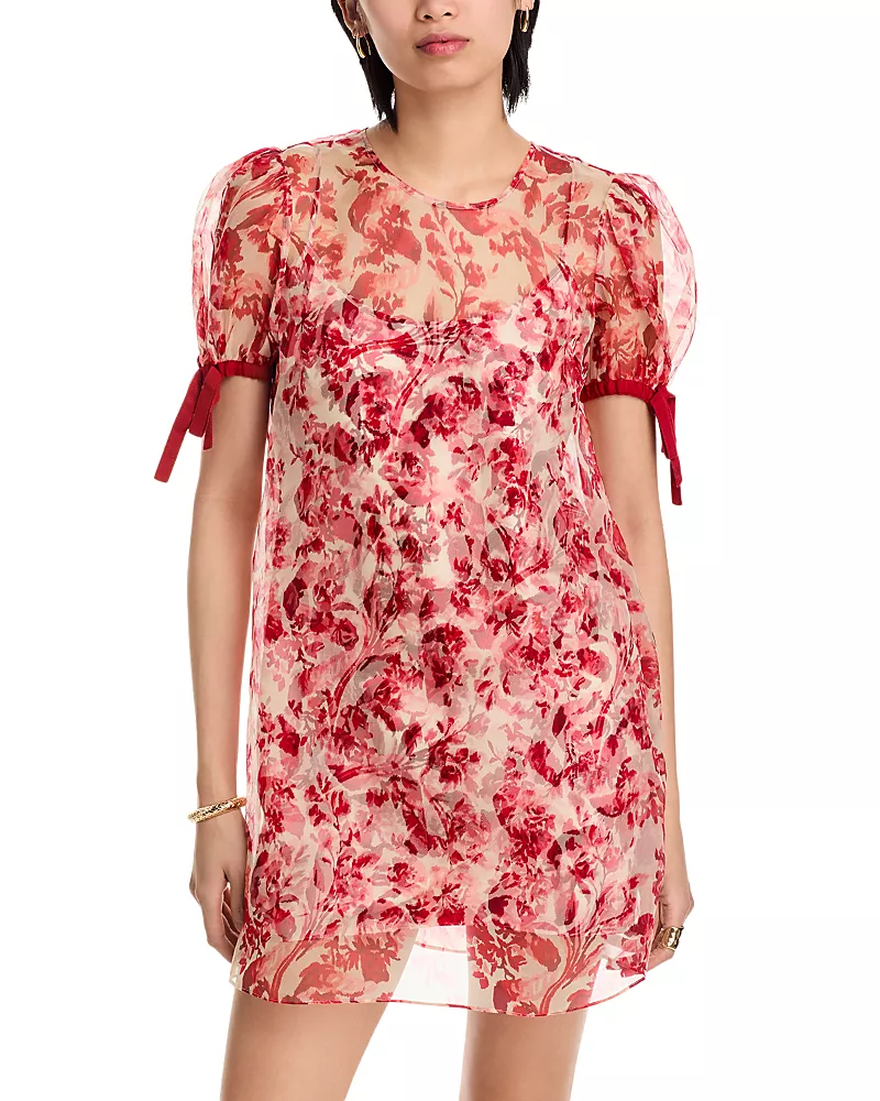 Cinq a Sept Floral Ribbons Junette Silk Dress