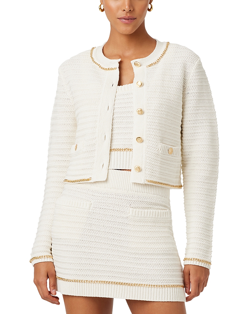 Toccin Cecilia Textured Knit Jacket In Neutral