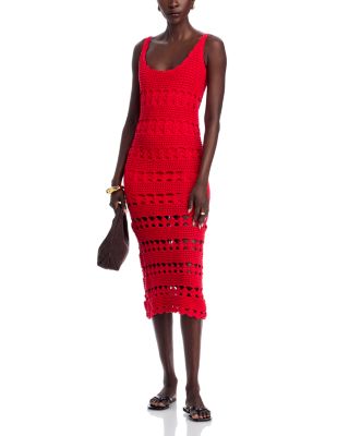 Joan Crochet Scoop Neck Midi Dress