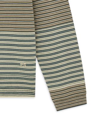 Wool Striped Polo Sweater