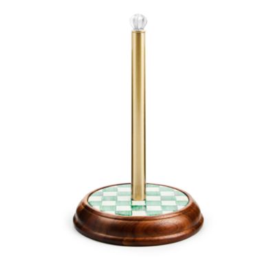 MacKenzie-Childs - Emerald Check Wood Paper Towel Holder